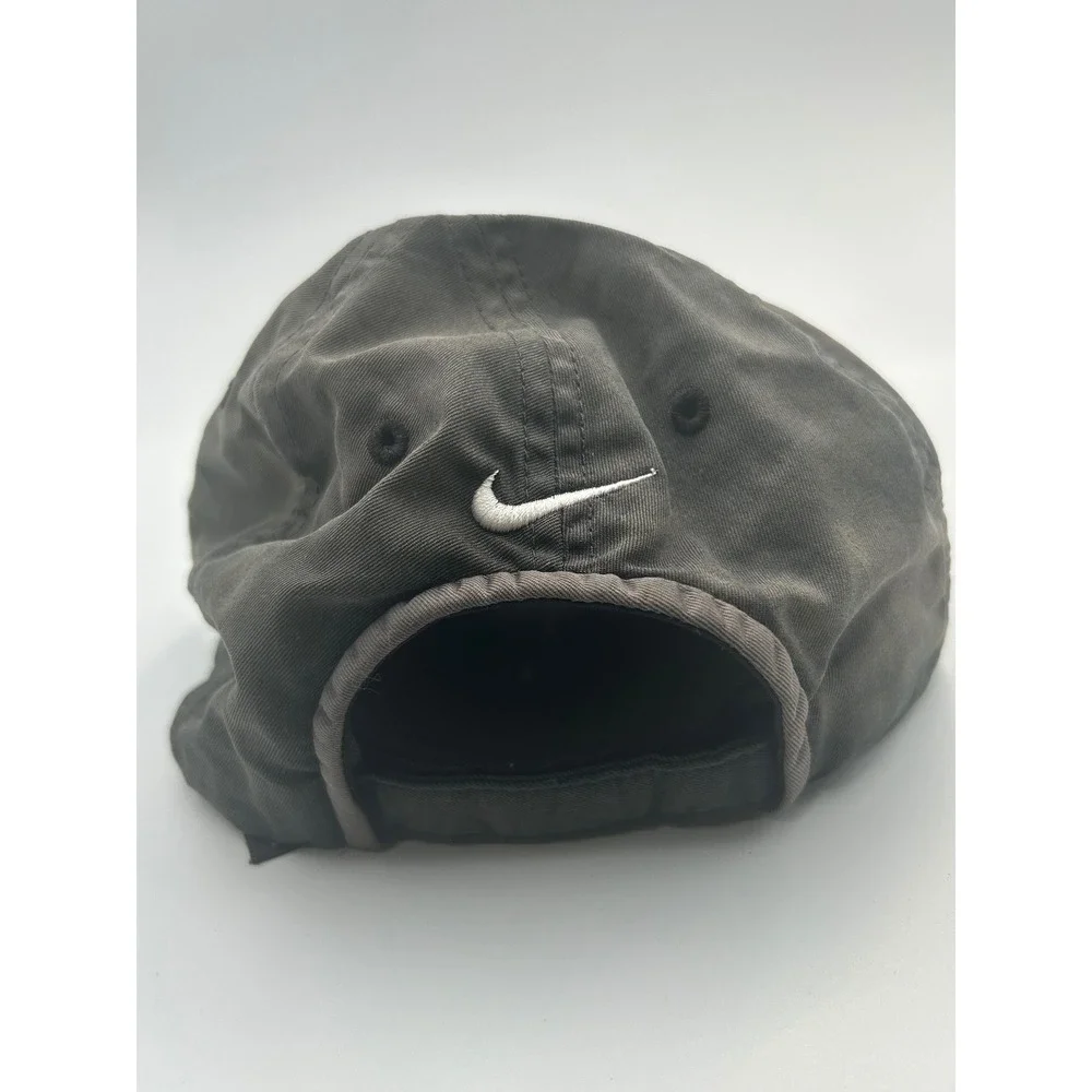 Nike Golf Hat Mens Black Faded Swoosh Logo Adjustable Dad Cap Distressed B943